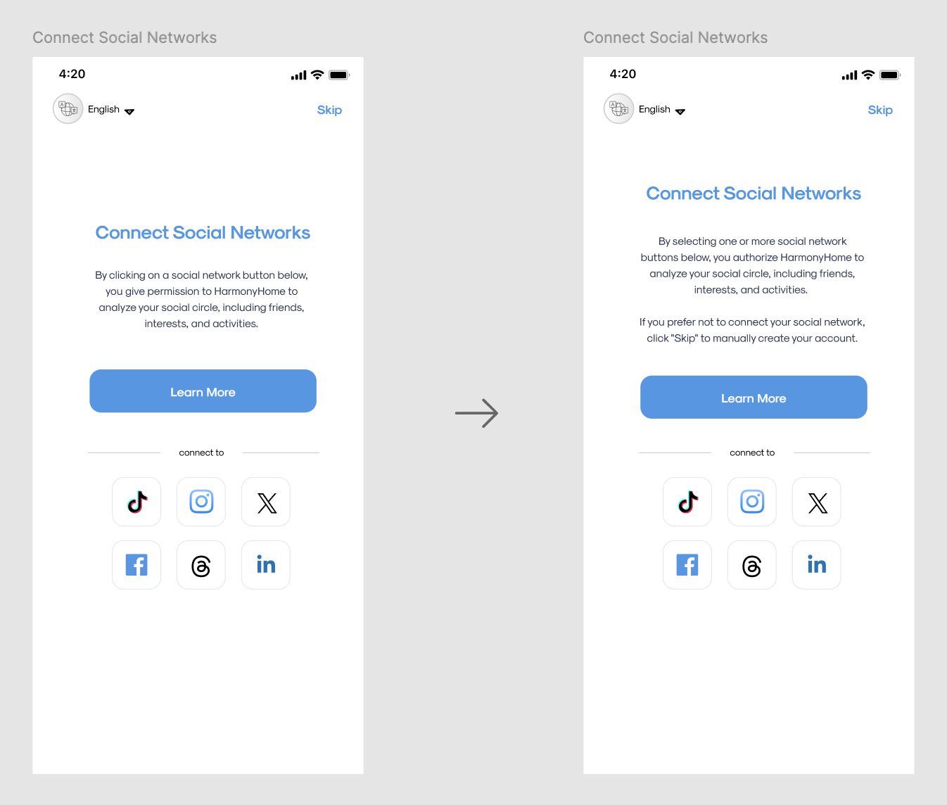 HarmonyHome enhanced social network integration