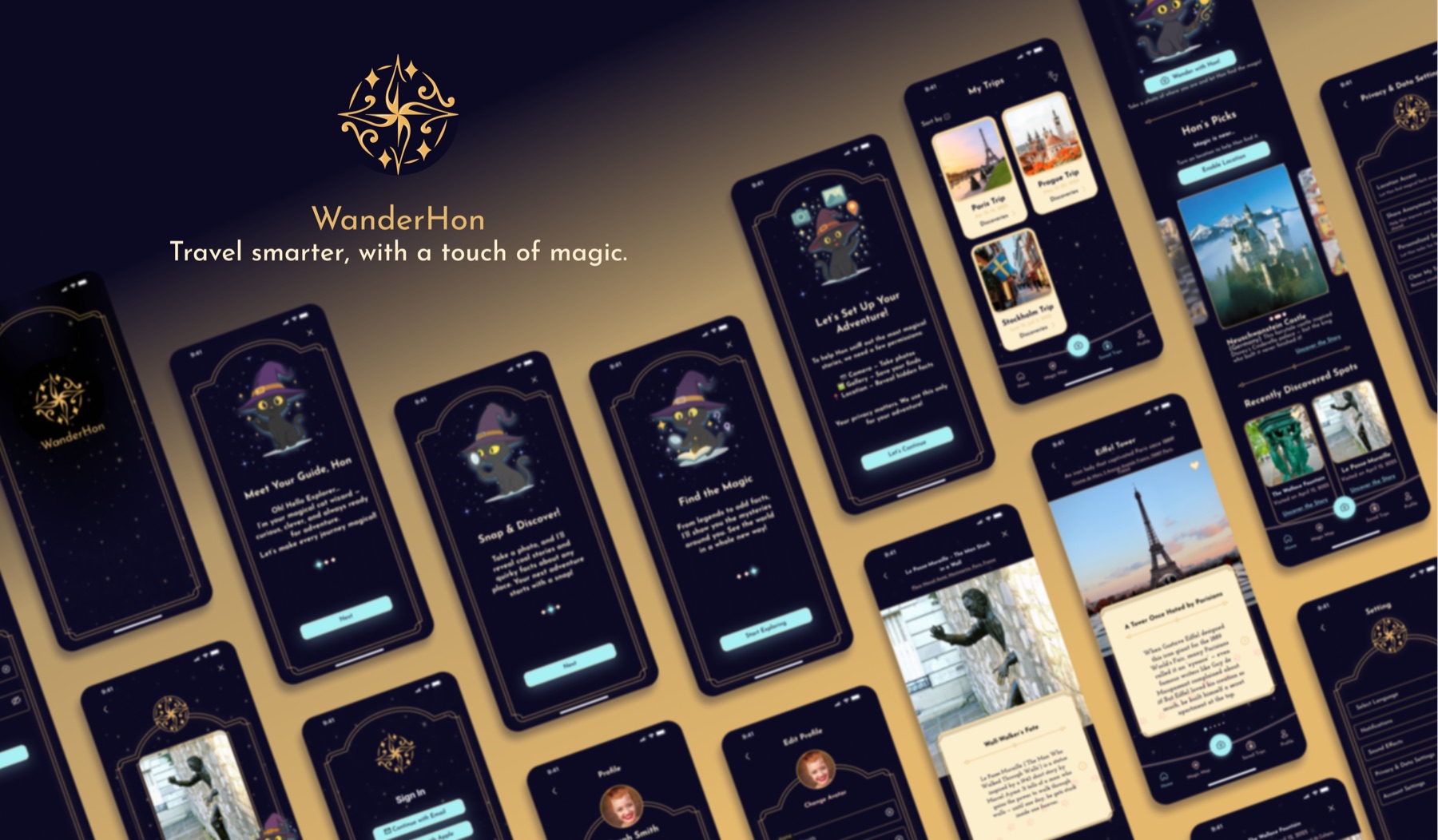 WanderHon mobile travel discovery interface